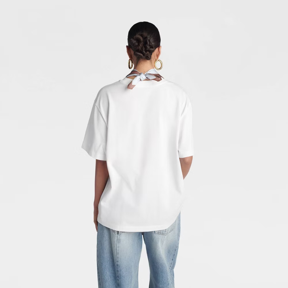 KBB by KAHLANA Women Oversized Short Sleeve ‘The Scarf T-Shirt’ – White