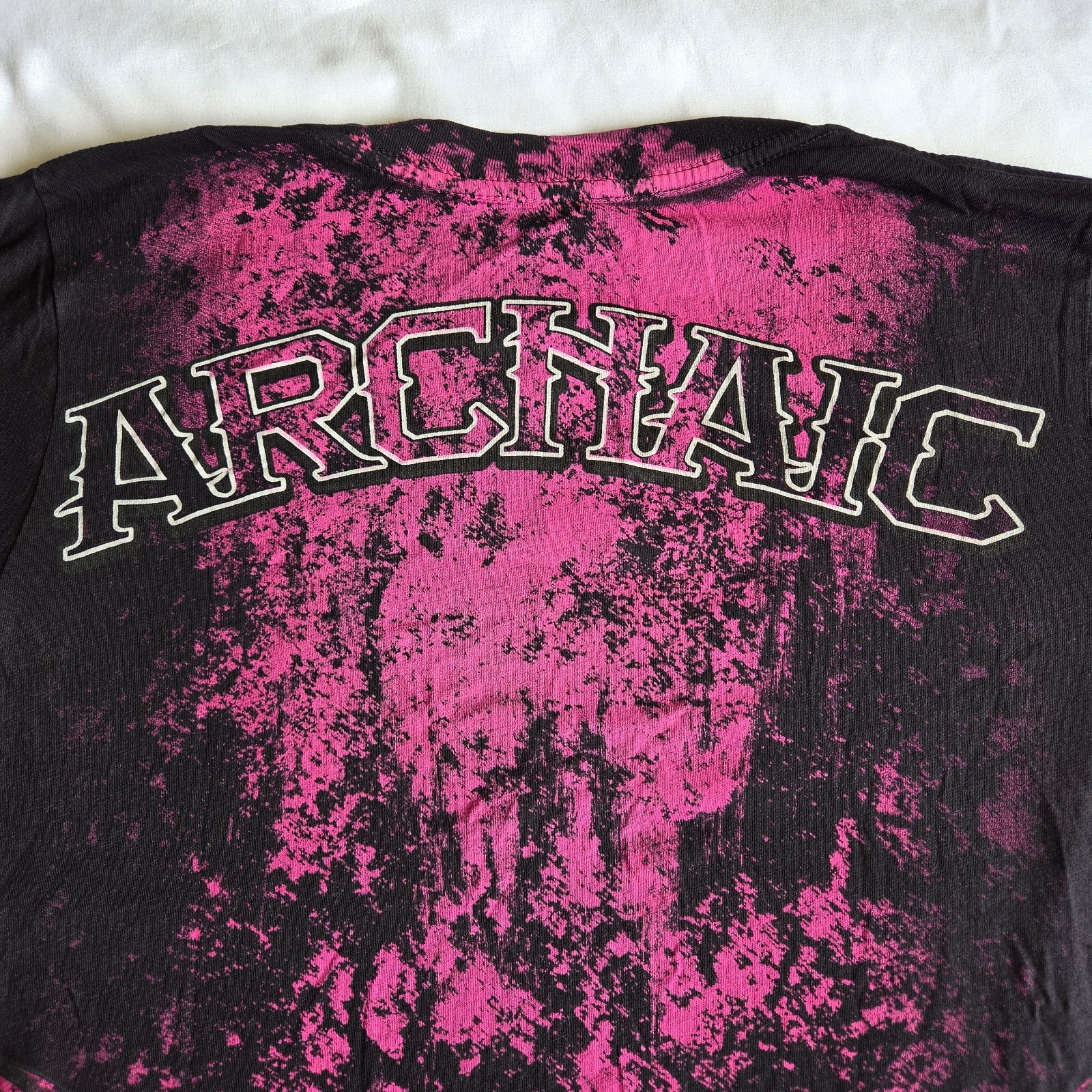 Archaic By Affliction Death Chase Y2K Grunge Biker Black L VNeck Graphic T-Shirt