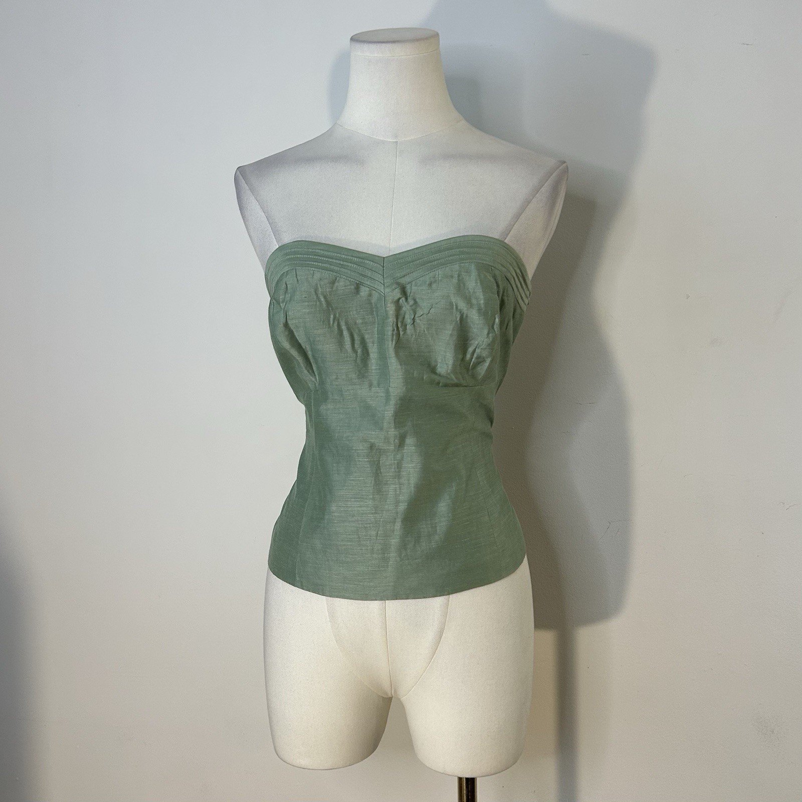Monsoon Silk Linen Bustier Top Fairycore Romantic Euro Summer 34 Inch Bust