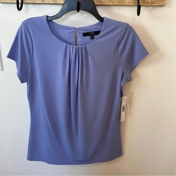 Dillard’s Alex Marie Blouse Size S Purple Lilac Dressy Polyester Spandex New $49