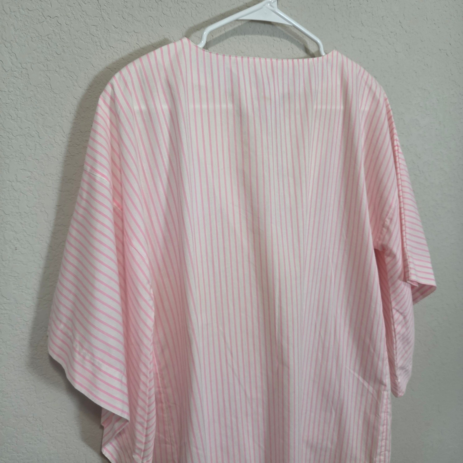 Vintage Avon Fashions Tunic Top Womens M Pink Striped Casual Summer Coastal