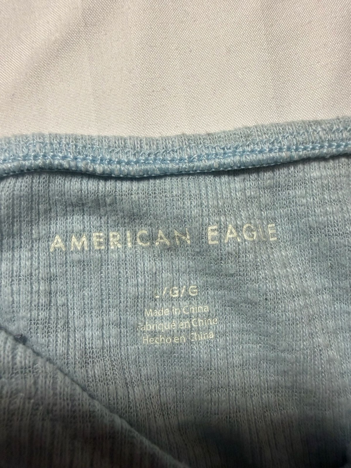 American Eagle Ribbed Flutter Sleeve Tie-Front Crop Top