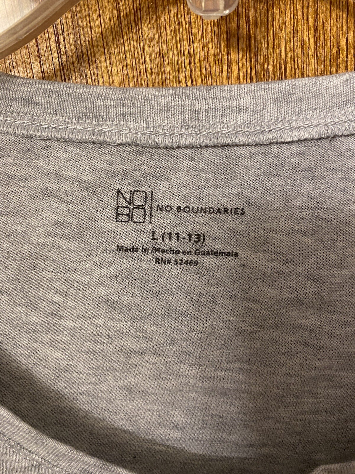 Light Grey Heather No Boundaries Short Sleeve Tee size L. New With Tags