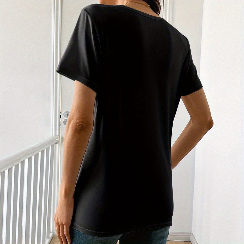 Womens Colorful Butterfly Flower Print Short Sleeve T-Shirt Casual Round Neck♪