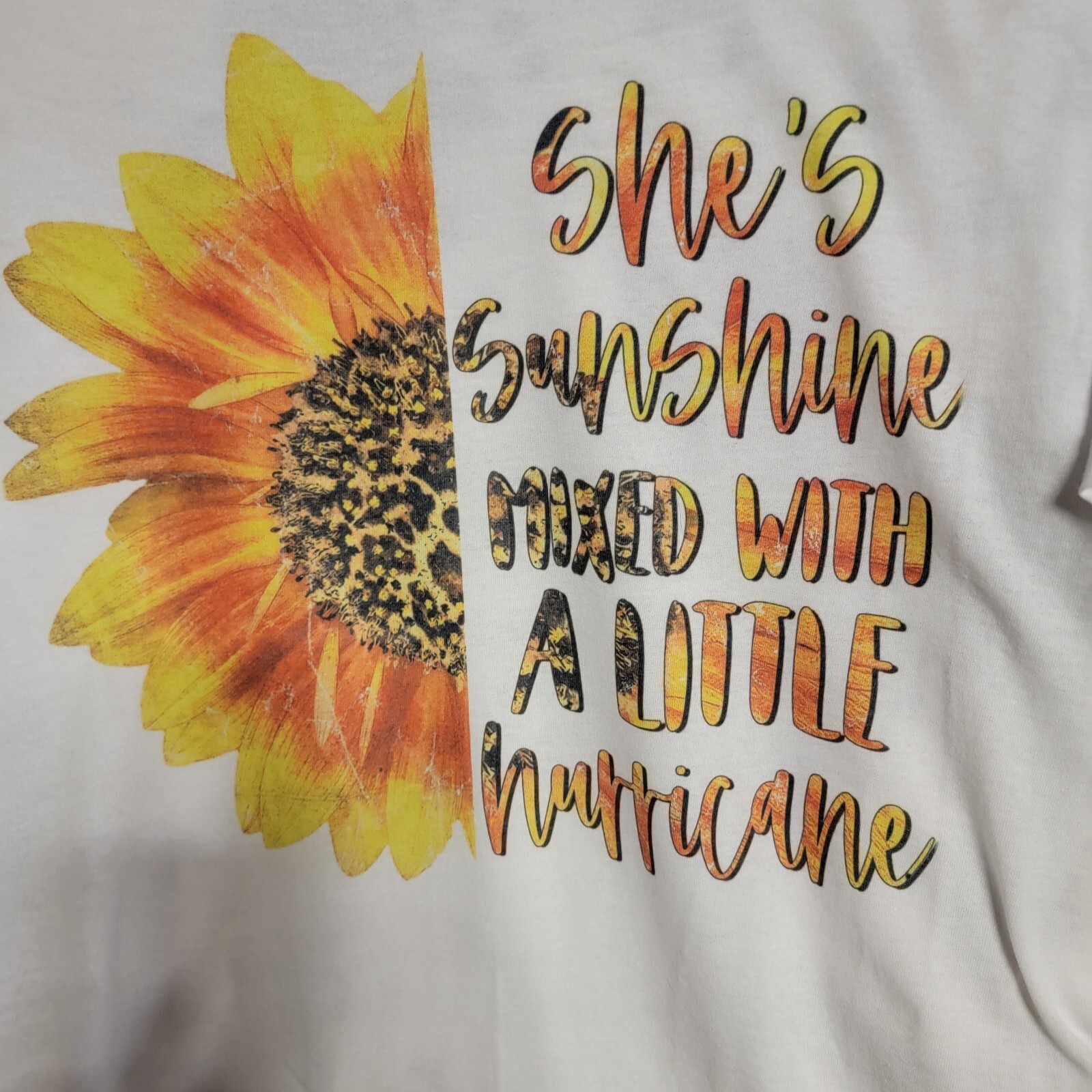 Graphic T Shirt Sunflower Quote Trendy Boutique Style Tee Womens White Top