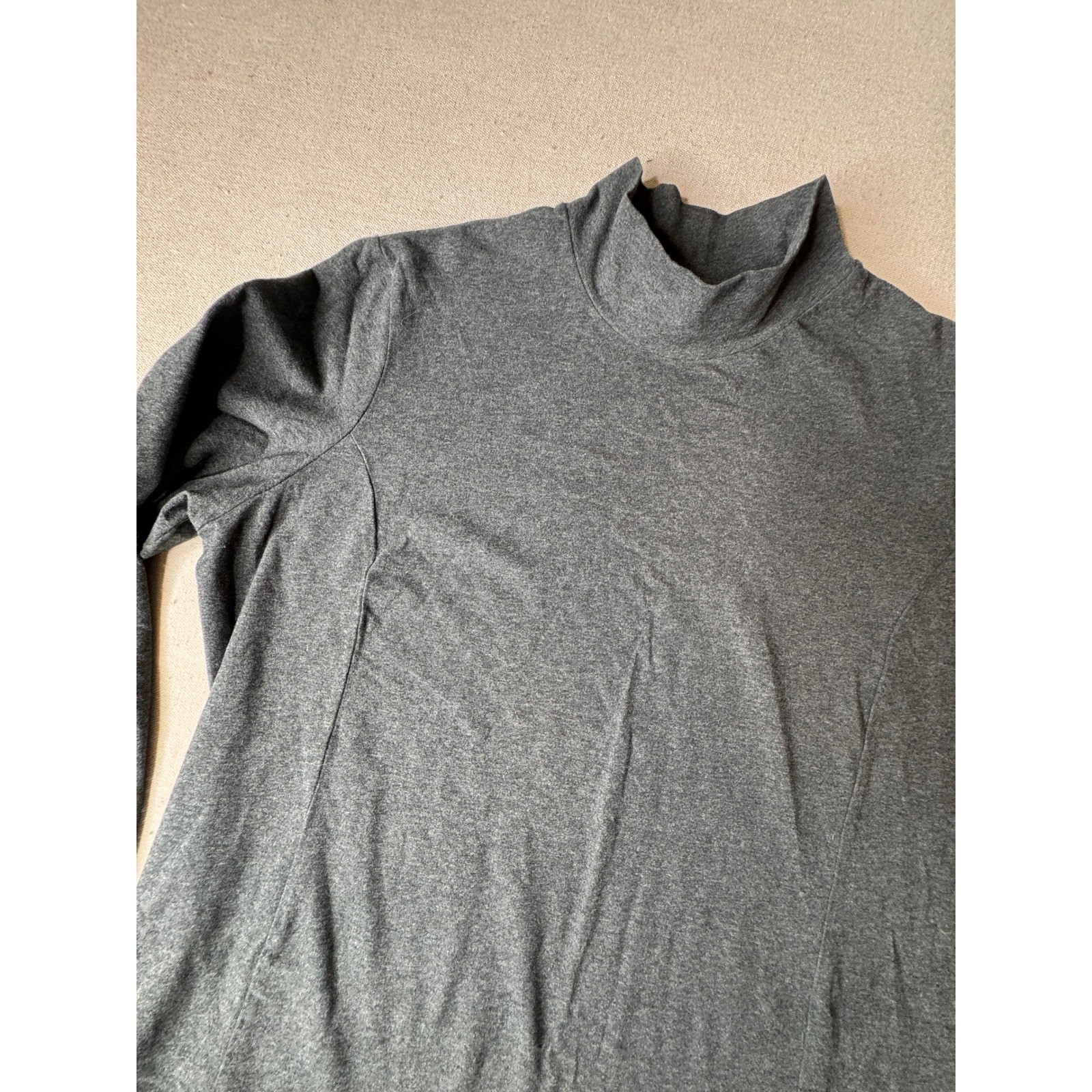 Eddie Bauer Womens XXL Charcoal Gray Mock Neck Long Sleeve Cotton Stretch Top