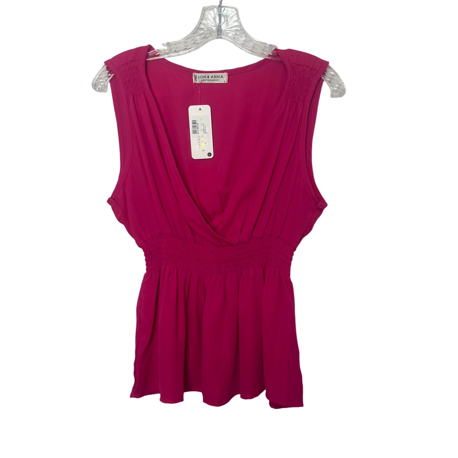 Jon & Anna Sleeveless Blouse Shirt Womens Large Pink New