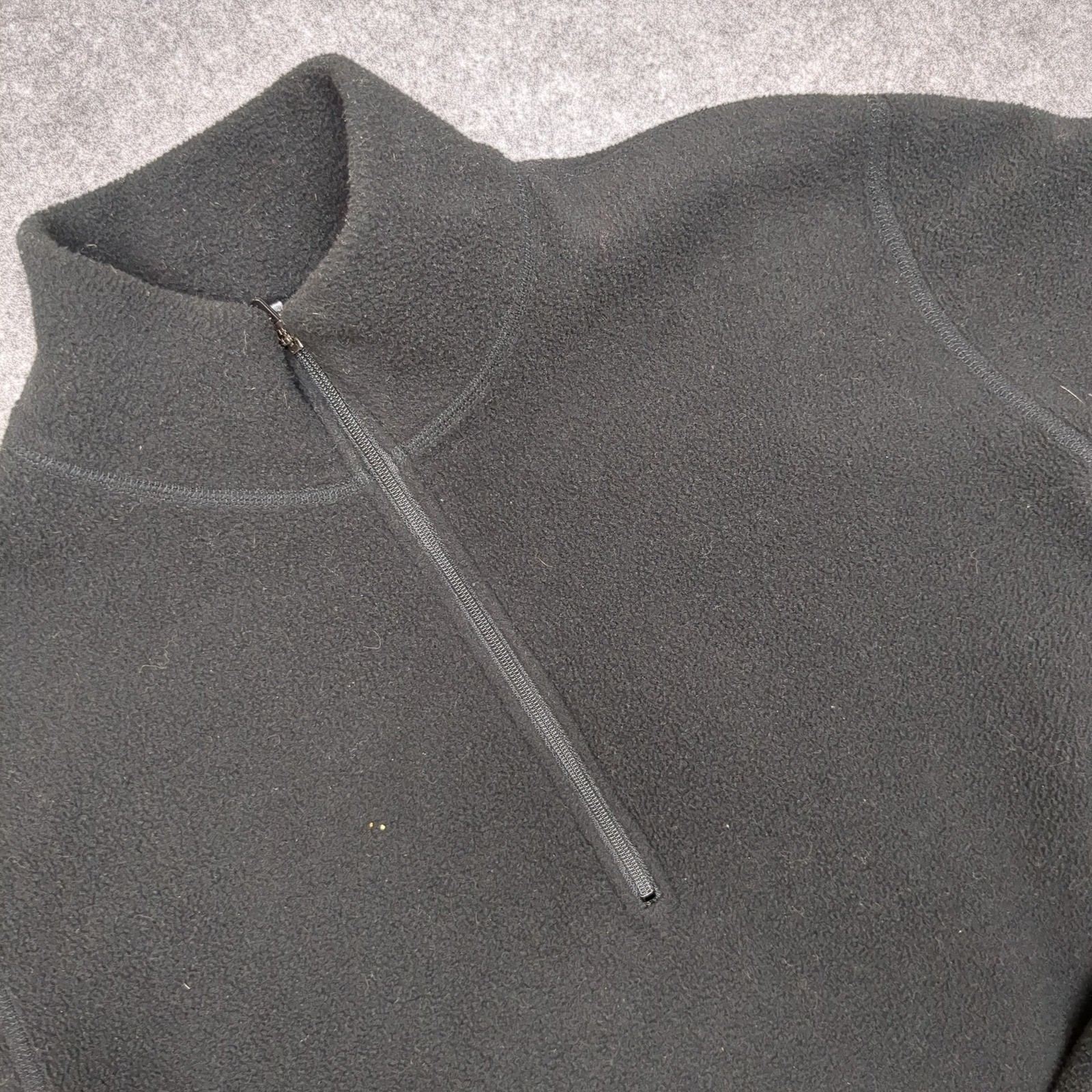 REI Juniors XL Black 100% Polyester Fleece 1/4 Zip Pullover Sweater Top