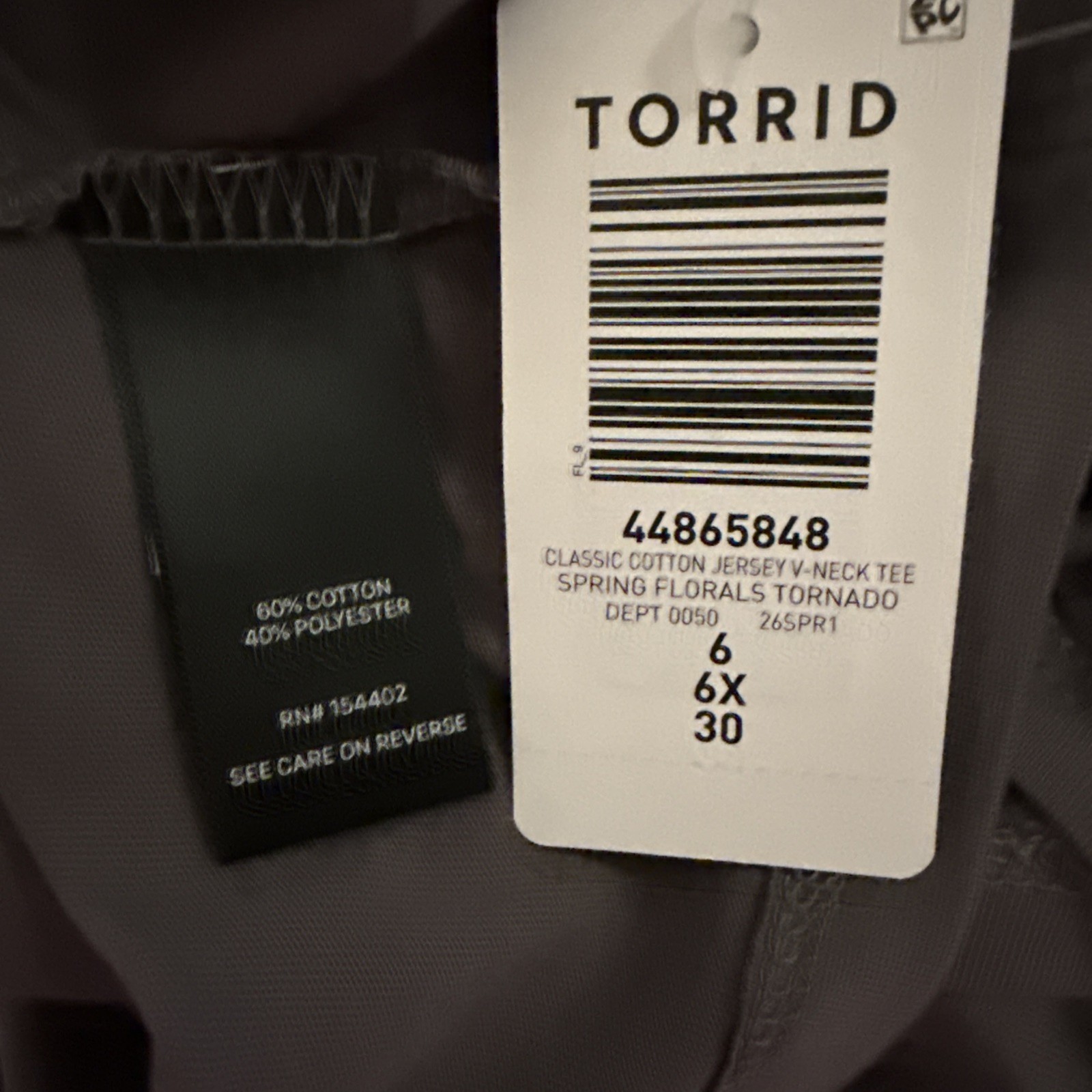 TORRID TEE SHIRT SHORT SLEEVE T SHIRT TOP BLOUSE 6 6X 6XL 30 NEW