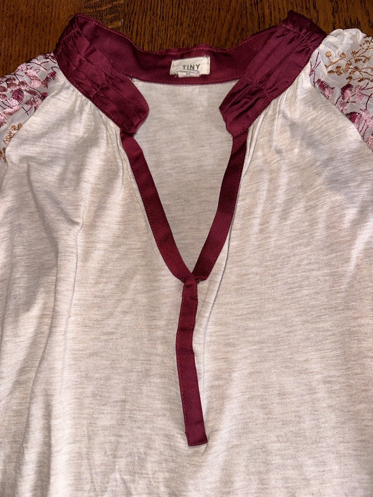 Anthropologie Tiny Floral Heavily Embroidered Bishop Puff Sleeve Boho Shirt XS