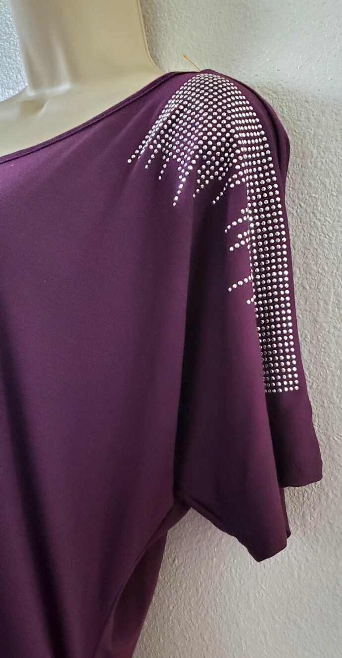 Espresso Women’s blouse top Sequences bothside elasticBlouse Purple TopSzXLNWOT