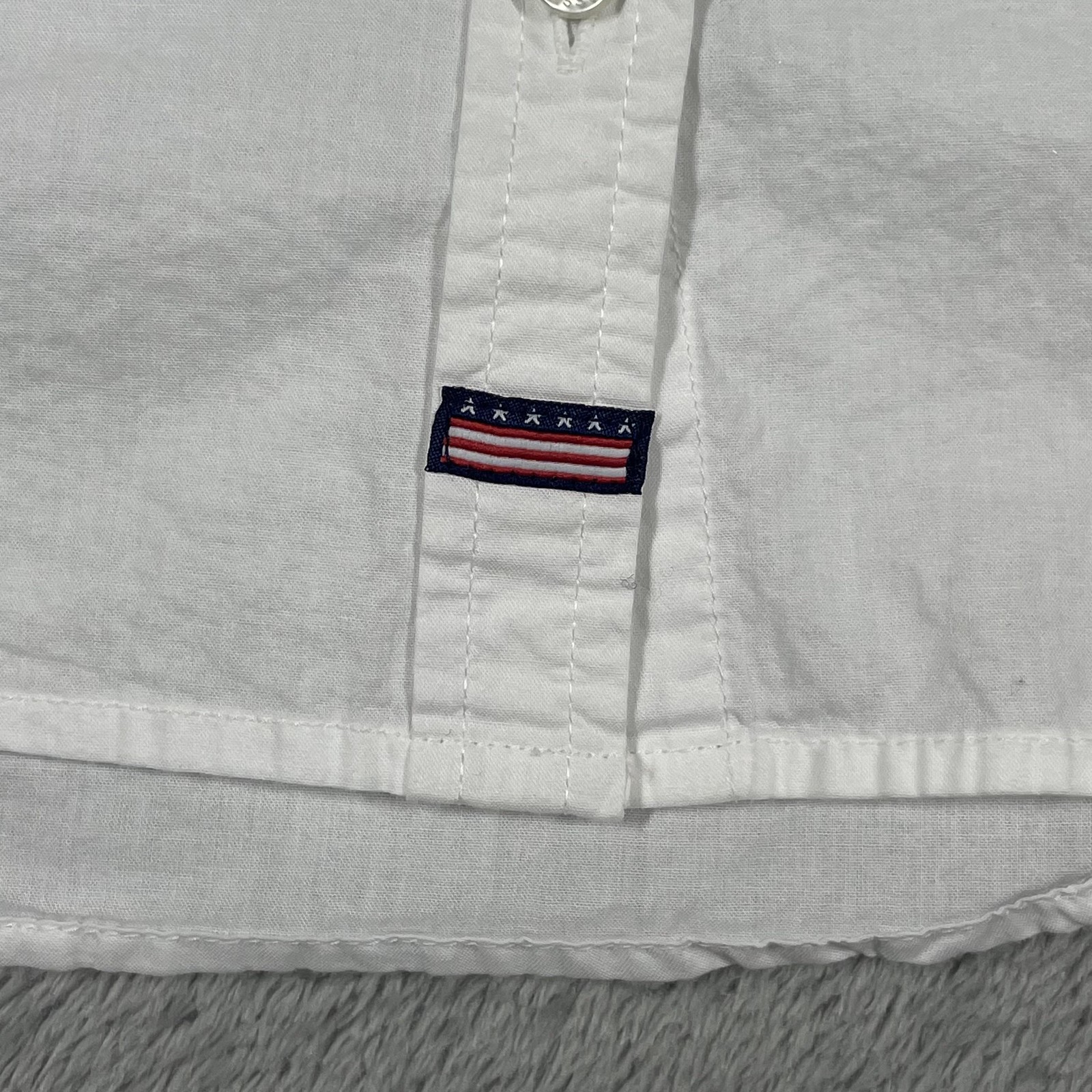 U.S. Polo Assn. Shirt Button-Up Womens S White Long Sleeve Slim Fit Embroidered