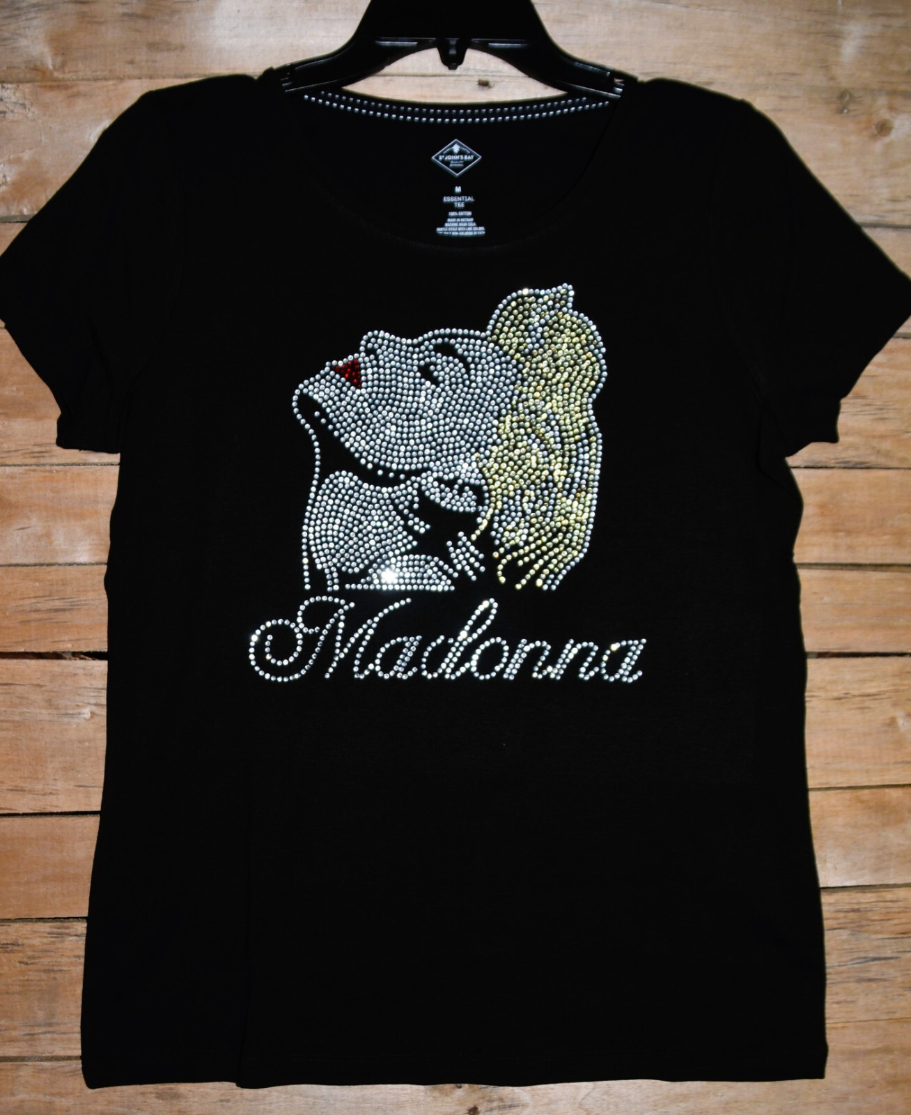Madonna rhinestone bling shirt or tank XS S M L XL XXL 1X 2X 3X 4X 5X