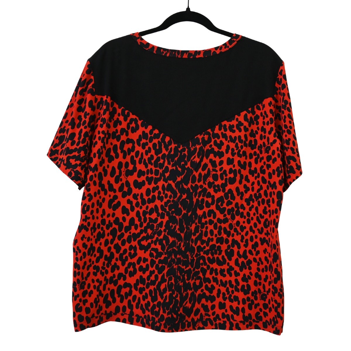 Givenchy Paris Red Black Animal Print Silk Top Size 38 Approx US 6