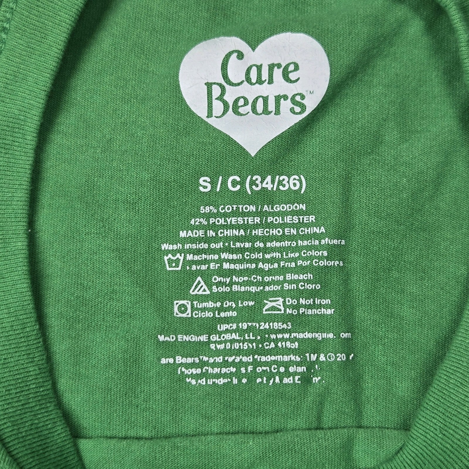 Care Bears Feeling Lucky T Shirt Womens S Green Good Luck Bear Short Sleeve