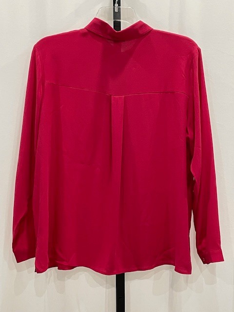NWT! Eileen Fisher $278 L ‘Azalea’ Bright Pink 100% Silk Shrt Machine Wash