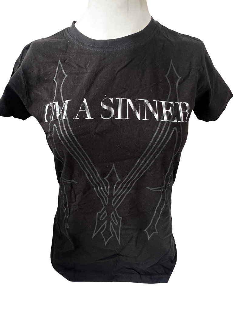 Tultex Women’s I’m A Sinner We’re All Sinners Madonna Tour Black Shirt Size S