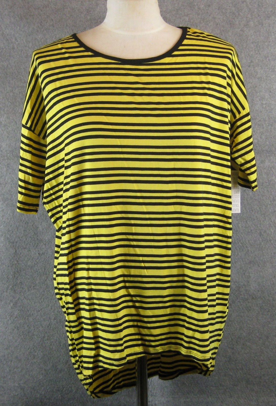 LuLaRoe Irma Tunic Top Sz S Yellow Black Striped
