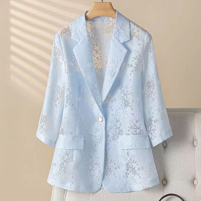 Thin Sexy Blazer Summer Sunscreen Slim Fit Hollow Fashion Suit Coat Women Jacket