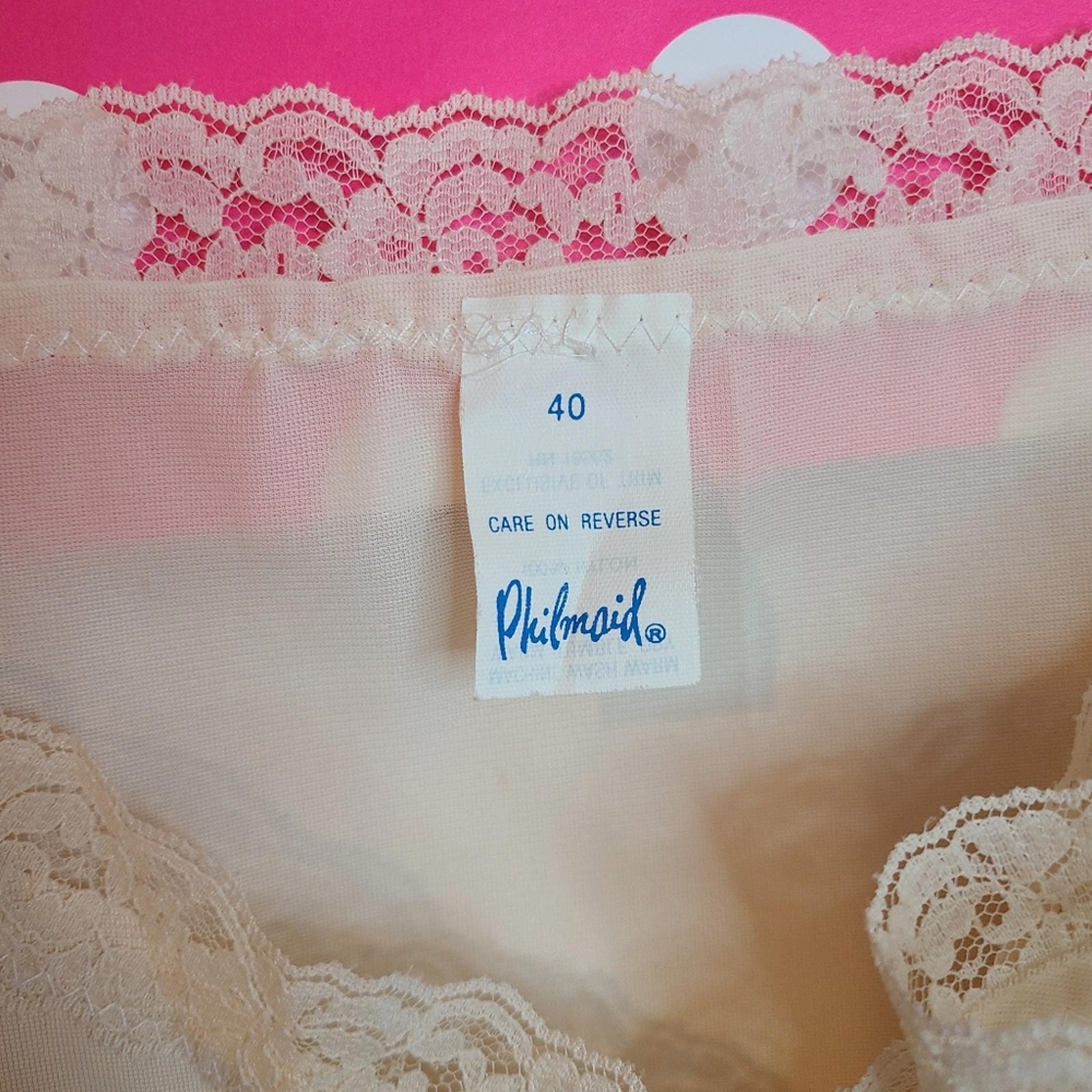 VTG Philmaid Dupont Nylon Lace Slip Top Camisole Size 40 Cream