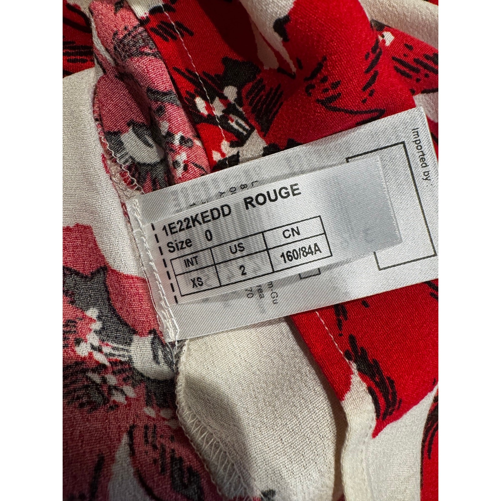 ba&sh Red Floral “Lady Top” Blouse Size XS (US 2)