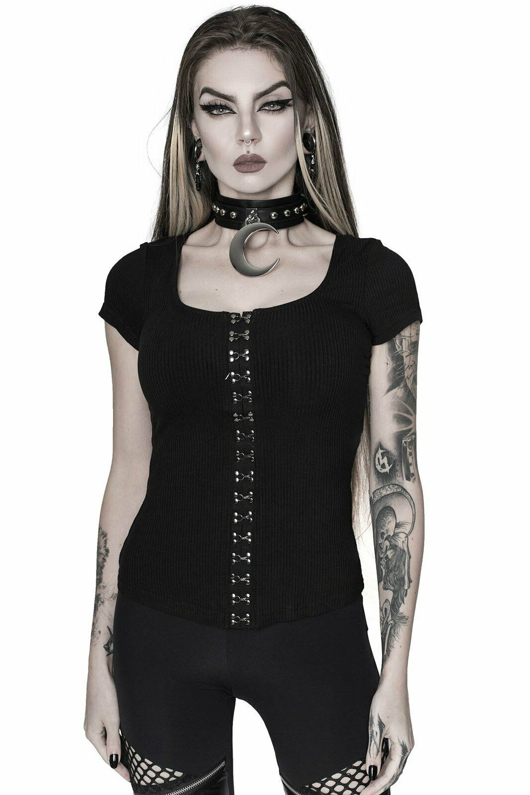 Killstar Eye C U Alternative Gothic Punk Witchy Cap Sleeve Top Shirt KSRA001987
