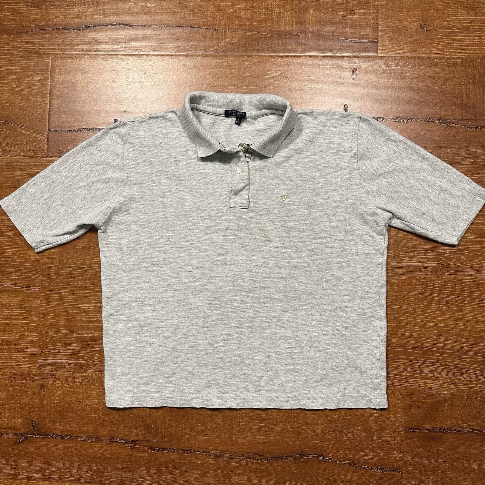 Burberry Crop Boxy Oversized Polo Shirt Women S Gray Luxury Designer City