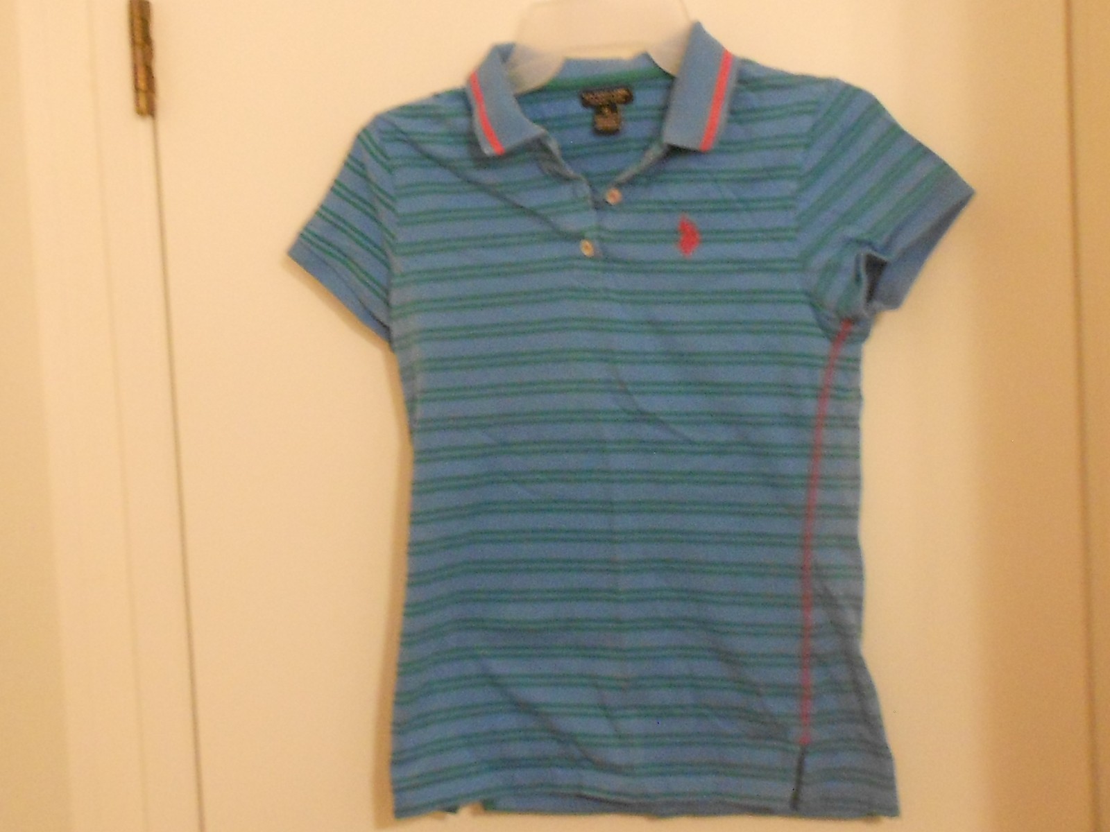 U.S. Polo Assn. Blue Striped Junior Med Collared Shirt NWOT
