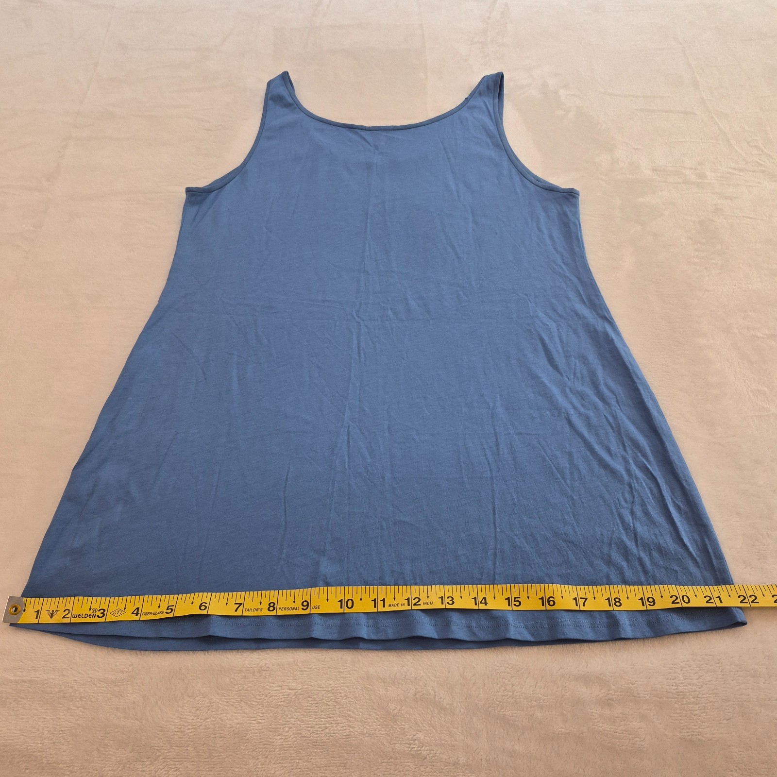 EILEEN FISHER Organic Cotton Tank Top Petite PM Blue Sleeveless – Made in USA