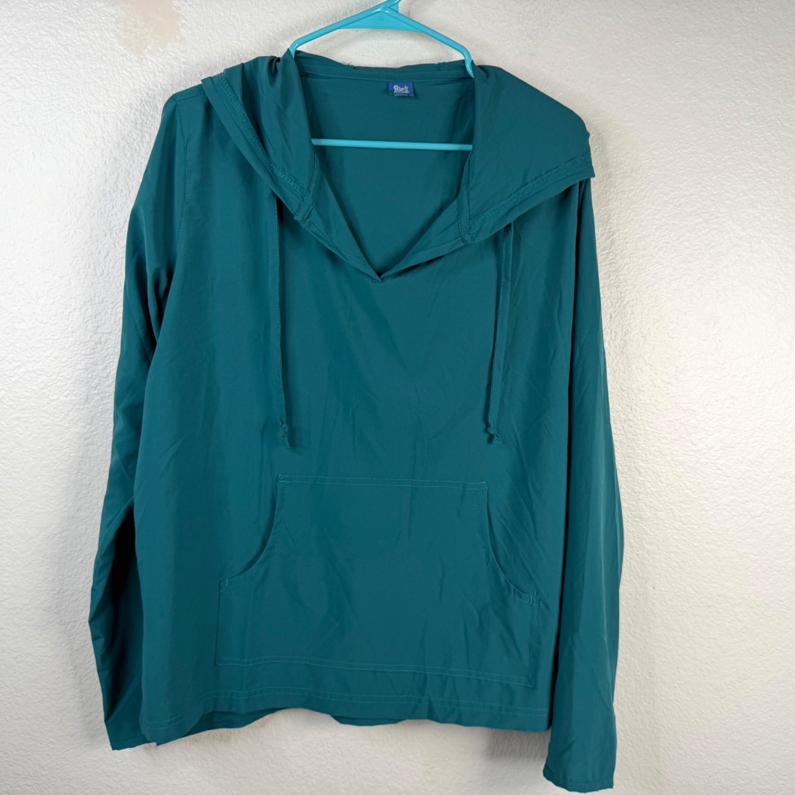 Ripskirt Women’s Sun Hoodie Top Teal Sz L UPF 50+ Lightweight Layering Outdoors