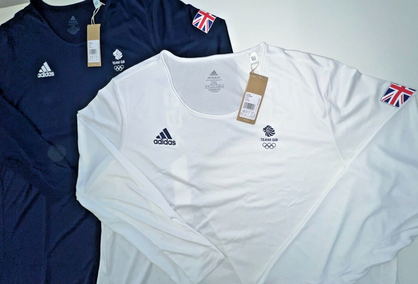 Adidas Training Shirt Team GB Olympic Jersey Gym White Blue XS S M L XL 2XL 3XL