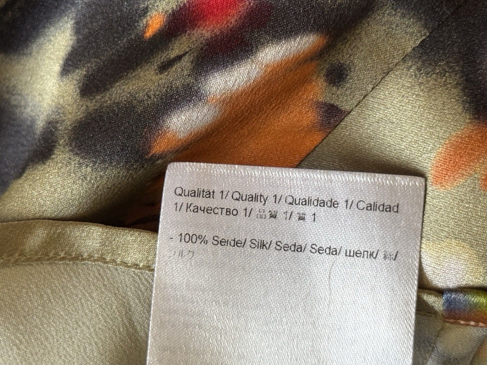 Escada 100% silk multi coloured shirt blouse – Size 38 UK 10 / 12