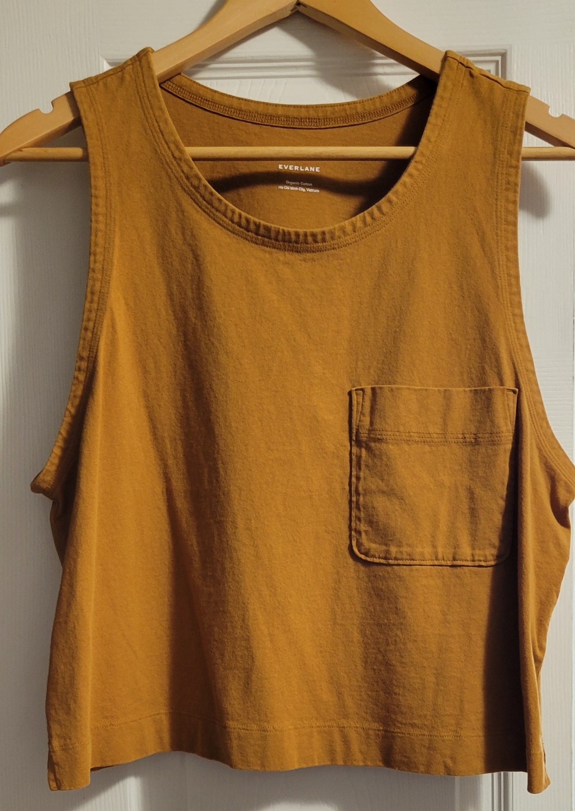 Everlane Pocket Organic Cotton Tank Women’s Caramel Brownl Size M