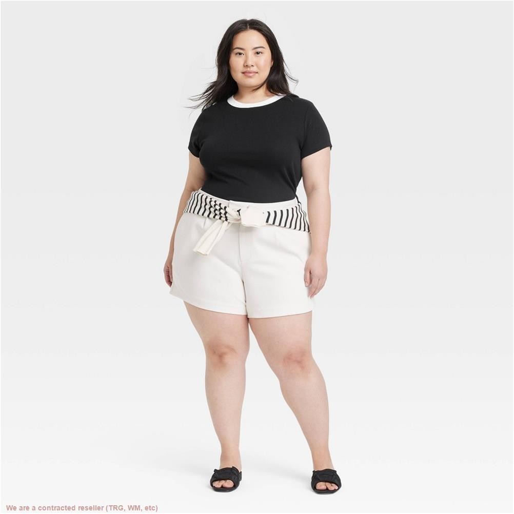 Women’s Slim Fit Ribbed T-Shirt – A New Day Black/White XXL *SEE DEAL!!!*