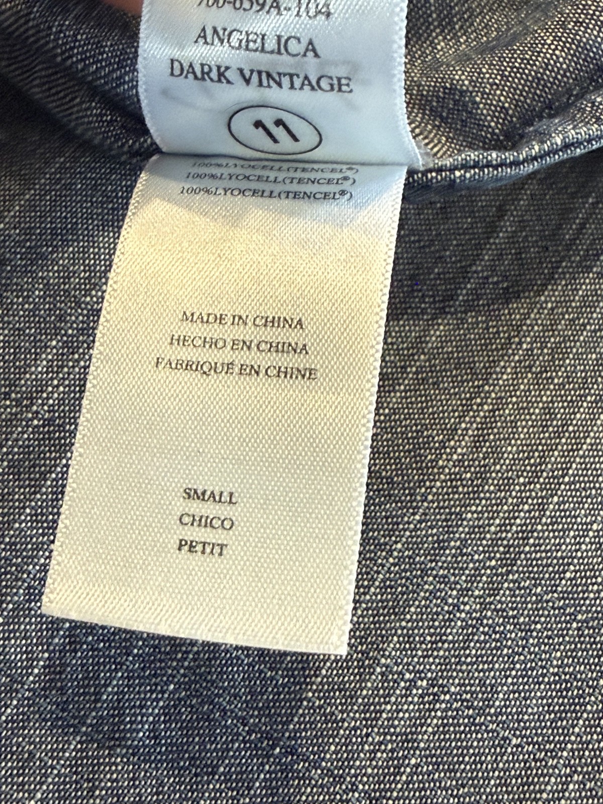 Rails Small Women’s Dark Denim Wash 100% Lyocell Angelica Puff Sleeve Blouse