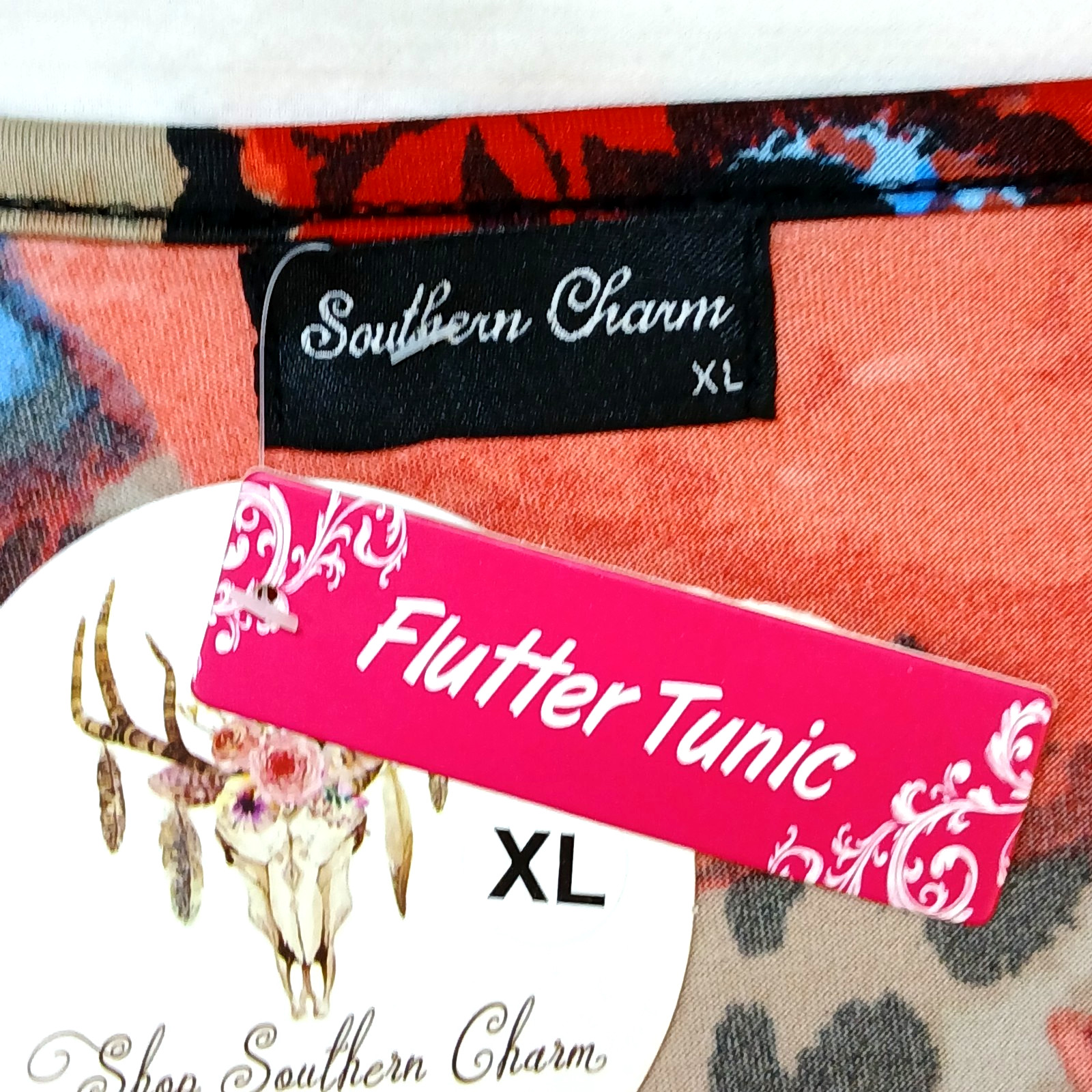 Southern Charm Flutter Dress XL Leopard Floral Fall Stretch Knit NWT NALCN Chic