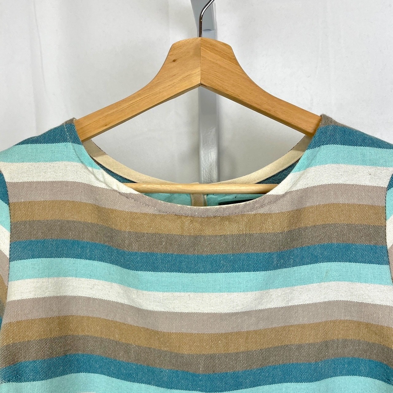 TONLE Tonlé Cambodia Striped Short Sleeve Top Pullover Woven Multicolor Size M