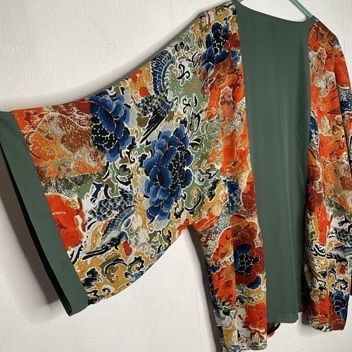 Soft Surroundings Floral Kimono Sleeve Open Front Top Cardigan Women XL China