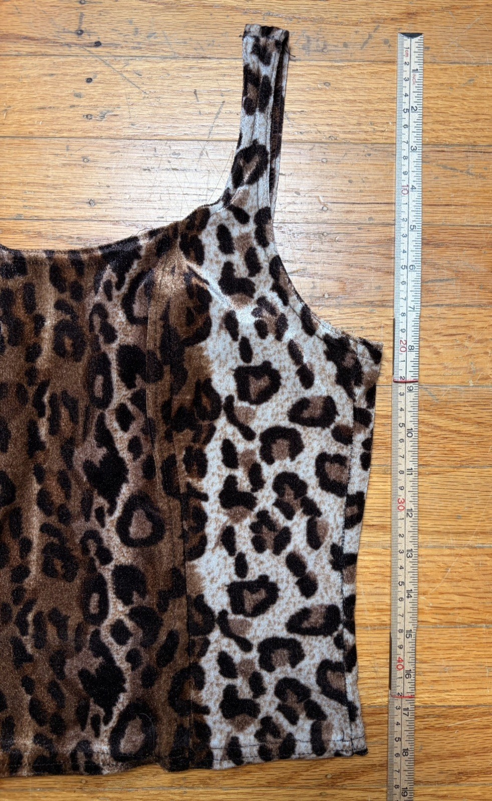 Vintage 90s y2k Velvet Leopard Print Tank Top Sz M Punk Grunge Goth Corset Cami