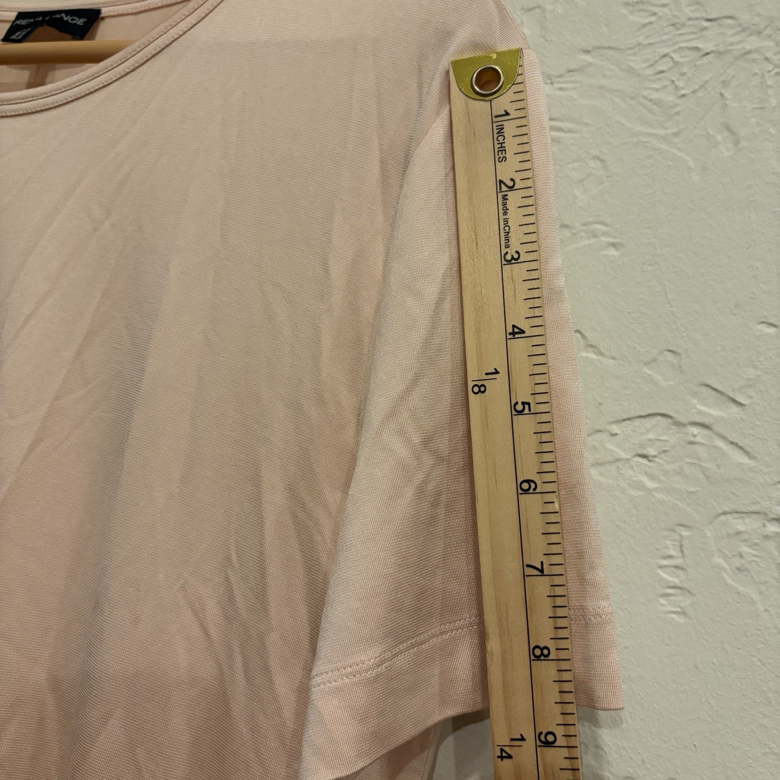 Rena Lange 90% Silk 10% Elastane Blush Pink Short Sleeve Knit Top XL Germany