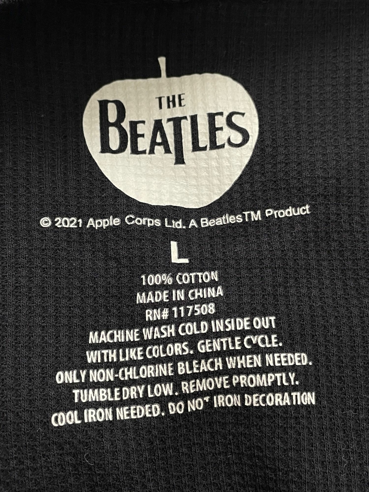 THE BEATLES Official Black John Paul George Ringo Women’s Thermal Top NWT