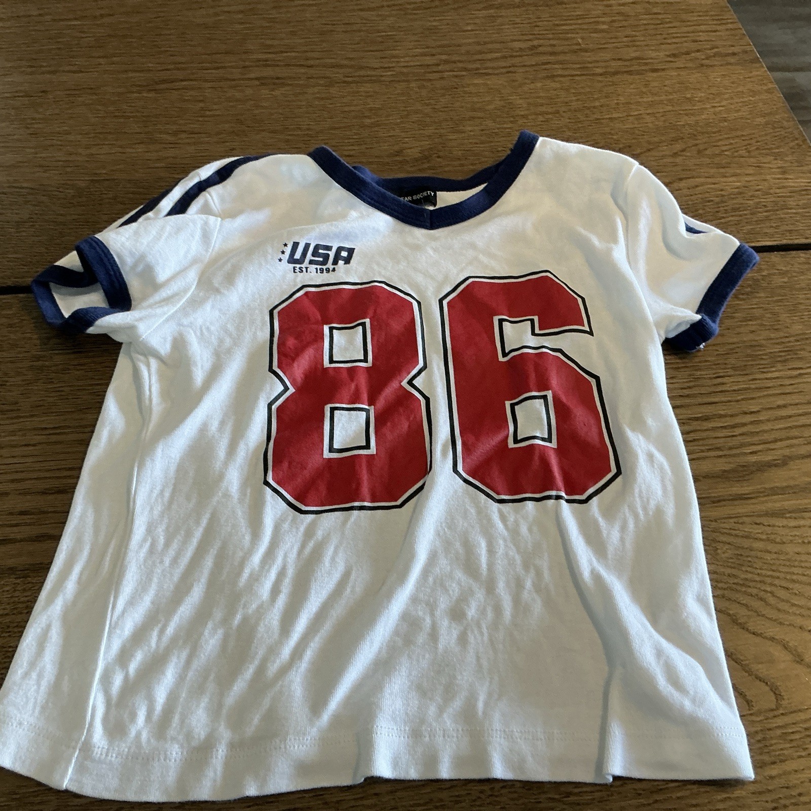 Streetwear Society Womens Shirt Sz M Medium Short Sleeve White USA Jersey