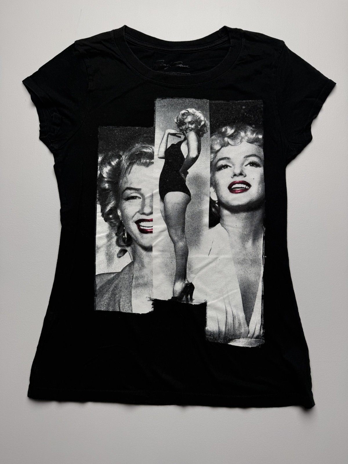 Marilyn Monroe Shirt Womens L Black Crew Neck Short Sleeve Graphic Tee Top