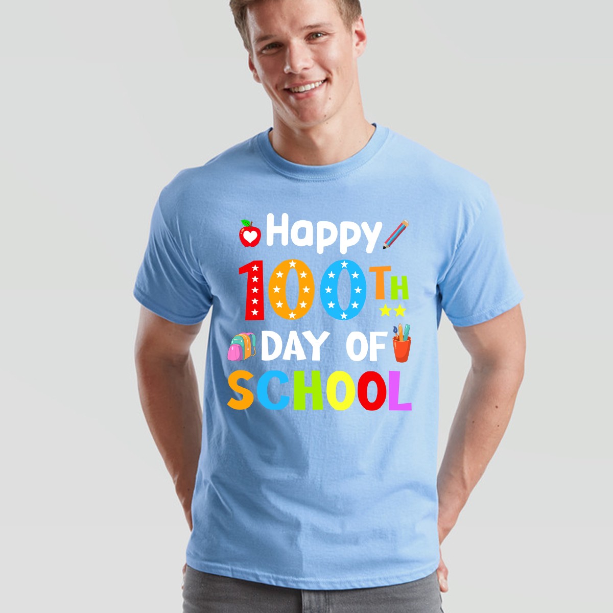 Happy 100Th Day Of School 100 Days Of School Mens Womens Unisex Tshirt