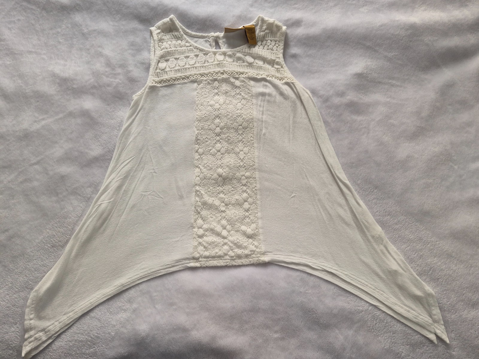 Wrangler Women SM/P White Boho Lace Tank Top Western Boho Cottagecore Blouse
