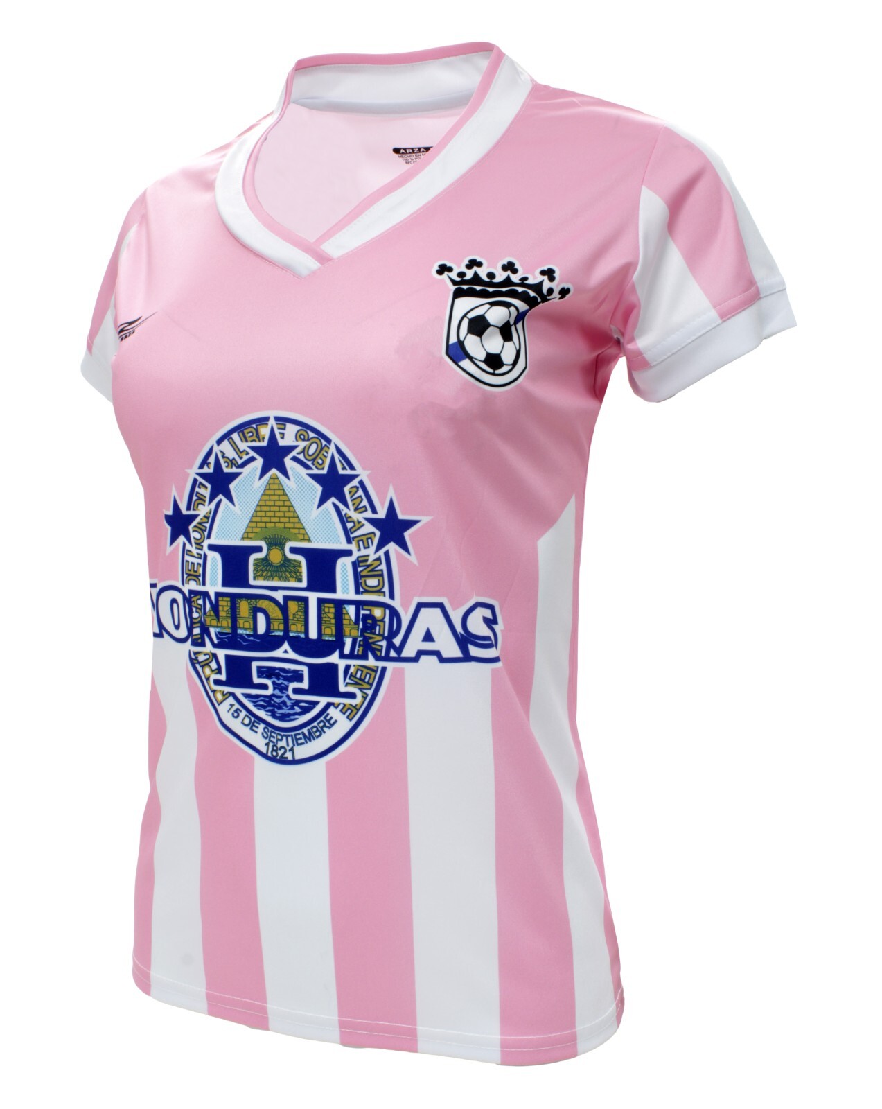 Honduras Women Pink Slim Fit Jersey_Arza Design_V Neck_100% Polyester_.