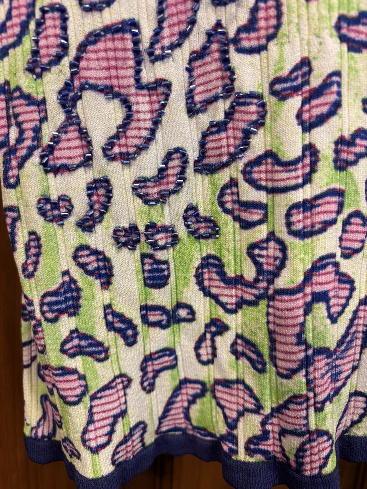 NWOT Women’s Alberto Makali Beaded Knit Shirt Top Size XL Rayon Nylon Blend