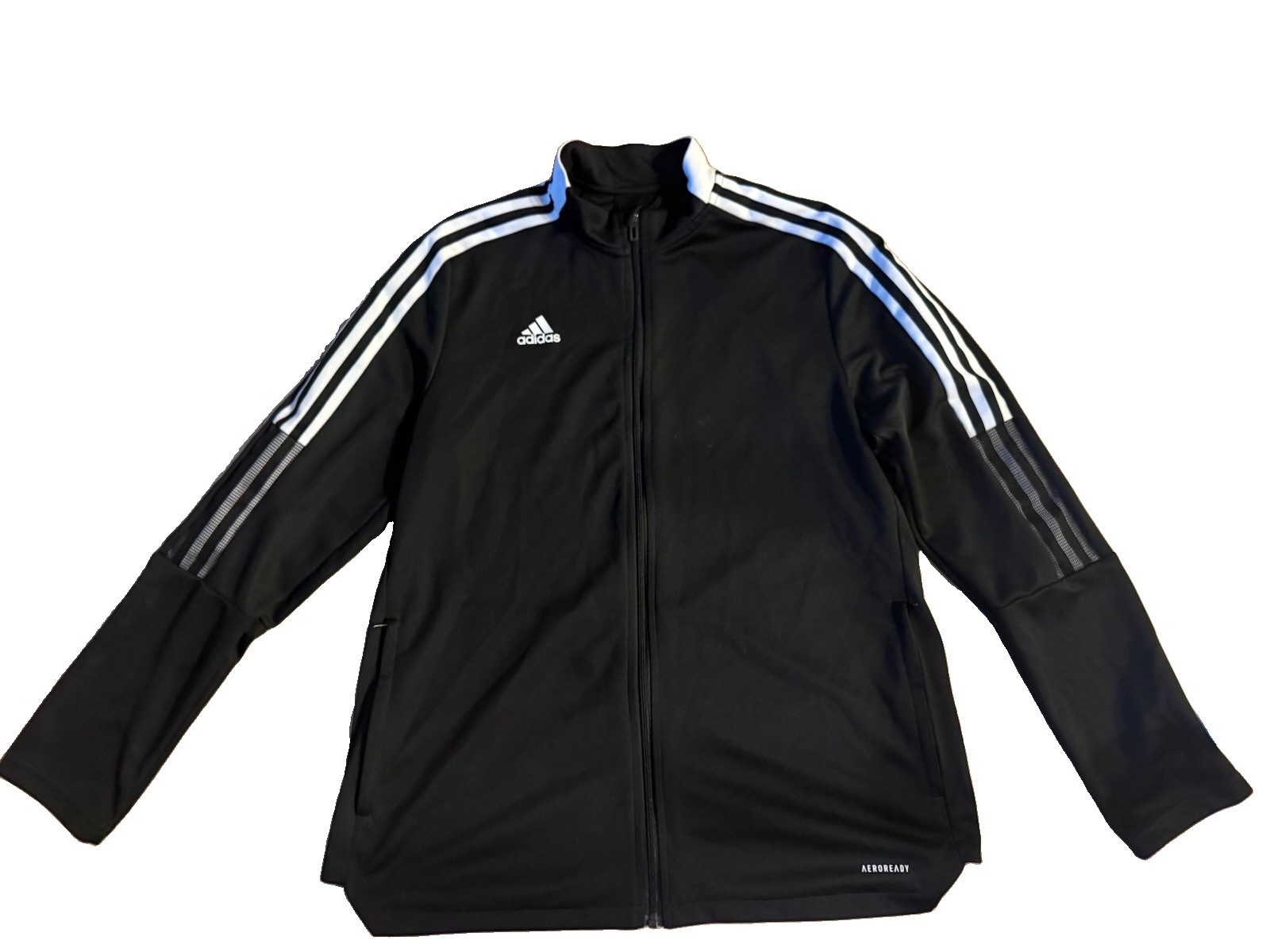 adidas AEROREADY Men’s Full-Zip Track Jacket Black/White 3-Stripes XL