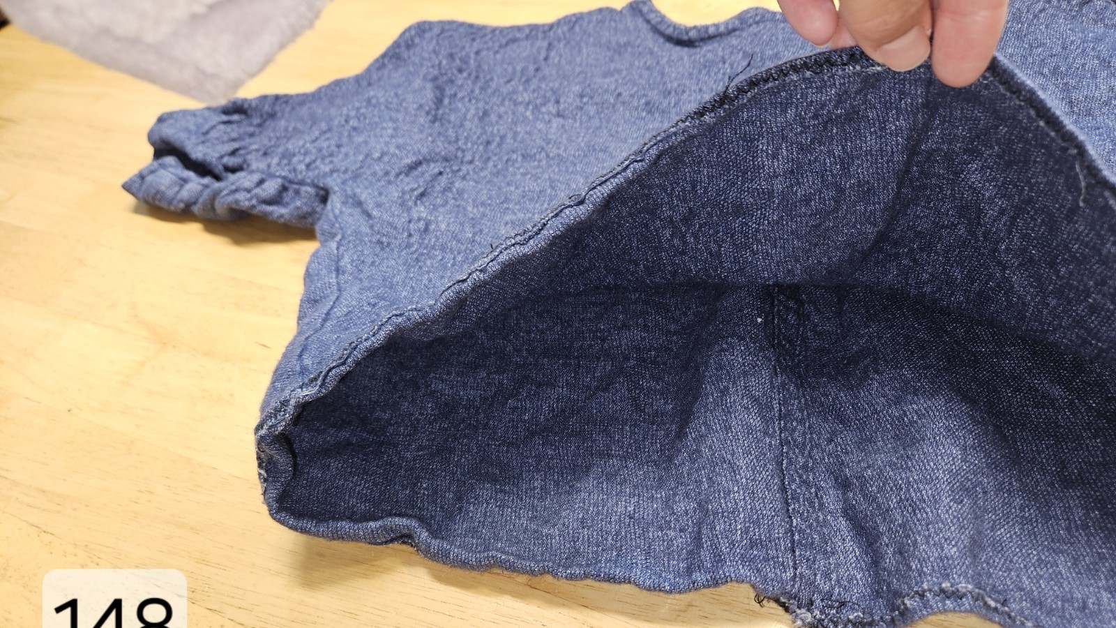 notPERFECTLINEN Linen Wool Top S Blue Boxy Cropped Dolman Blouse Lithuania