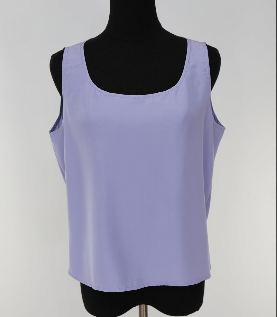 A4 EILEEN FISHER Light Purple 100% Silk Casual Petite Tank Top Size PL